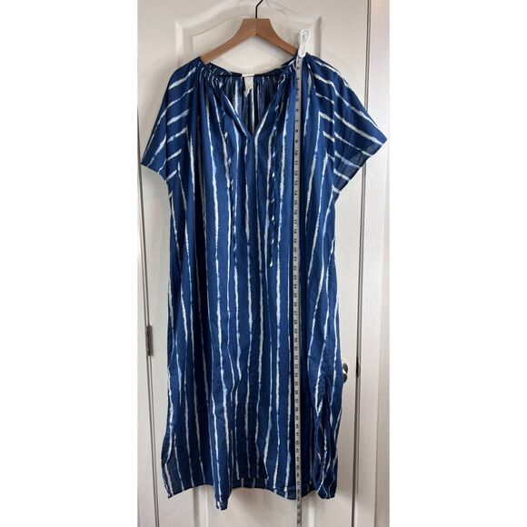 H&M Women's Wide-cut Cotton Dress Blue White Stripe Oversized Size M - Picture 7 of 9
